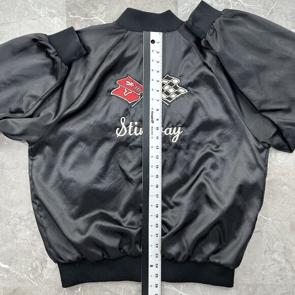 Vintage Corvette Stingray Jacket Mens Large Racing Embroidered Lined Windbreaker - Picture 10 of 11